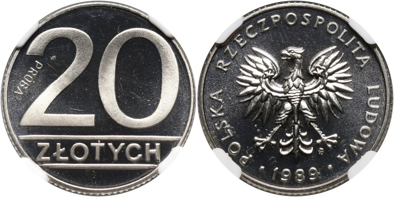 PRL, 20 złotych 1989, PRÓBA, nikiel Nakład: 500 sztuk.
Reference: Parchimowicz ...