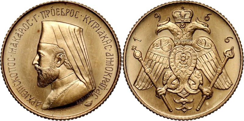 Cyprus, 1 Pound 1966, Archbishop Makarios Gold 7,98 g. Złoto 7,98 g. Reference: ...
