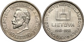 Lithuania, 10 Litu 1938, A. Smetona