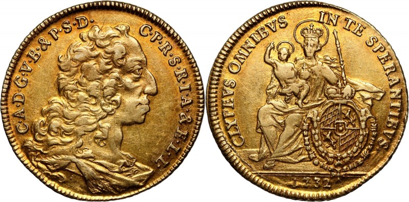 Germany, Bavaria, Karl Albert, 1/2 Karolin 1732, Munich Gold 4,84 g.
 Złoto 4,8...