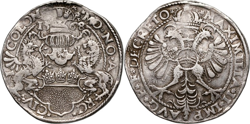 Germany, Köln, Thaler 1568, with title of Maximilian II Silver 29,01 g.
 Srebro...