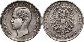 Germany, Bavaria, Otto, 2 Mark 1888 D, Munich
