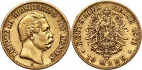 Germany, Hessen, Ludwig II, 10 Mark 1876 H, Darmstadt