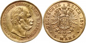 Germany, Prussia, Wilhelm I, 5 Mark 1877 A, Berlin