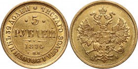 Russia, Alexander II, 5 Roubles 1874 СПБ НІ, St. Petersburg