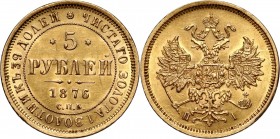 Russia, Alexander II, 5 Roubles 1876 СПБ HI, St. Petersburg