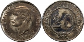 Sarawak, Rajah Charles J. Brooke, 20 Cents 1915 H, Heaton