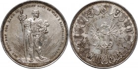 Switzerland, 5 Francs 1879, Basel, Shooting Festival