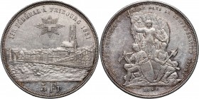 Switzerland, 5 Francs 1881, Fribourg, Shooting Festival
