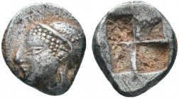 Greek Obol, Ca. 350-300 BC. AR

Condition: Very Fine

Weight: 1.2 gr
Diameter: 10.4 mm