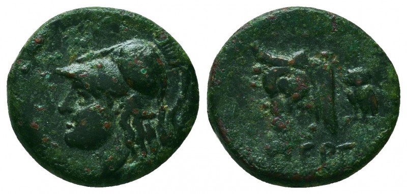 MYSIA. Pergamon. Ae (310-282 BC).
Obv: Helmeted head of Athena right.
Rev: ΠΕΡ...