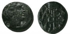 Greek Coins. Ae (1st century BC).

Condition: Very Fine

Weight: 2.0 gr
Diameter: 10.2 mm