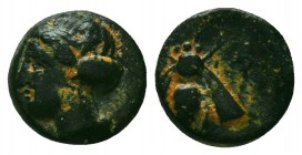 IONIA. Ephesos. Ae (Circa 202-133 BC). 

Condition: Very Fine

Weight: 1.2 gr
Diameter: 9.9 mm