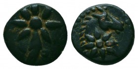 PONTOS. Uncertain. Ae (Circa 130-100 BC).
Obv: Head of Horse right, star on neck.
Rev: Comet.
HGC 7, 317.

Condition: Very Fine

Weight: 1.6 gr...
