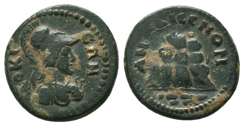 Phrygia. Dokimeion. 2nd / 3rd century DOKI-MîWN Bust of Athena with aegis and he...