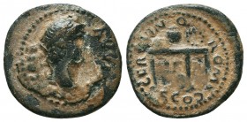 Domitian. A.D. 81-96. AE semis

Condition: Very Fine

Weight: 3.3 gr
Diameter: 20.1 mm