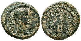 PHRYGIA. Amorium. Augustus, 27 BC-AD 14. , Menelaos, son of Menekrates. ΣEBA-ΣTOΣ Bare head of Augustus to right; lituus before. Rev. [M]ENEΛAOY MHNOK...