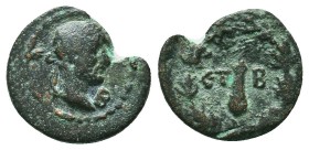 CAPPADOCIA. Caesarea. Hadrian (117-138). Ae. Dated RY 2.
Obv: Laureate head right.
Rev: ET B.
Club and year within wreath.

Condition: Very Fine...