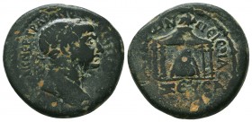 SYRIA. Seleucis and Pieria. Seleucia Pieria. Trajan (98-117). Ae.
Obv: AVTOKPA KAIC NЄP TPAIANOC APICT CЄB ΓЄPM ΔAK.
Laureate head right.
Rev: CЄΛЄ...