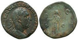 Trajan Decius (249-251 AD). AE Sestertius 

Condition: Very Fine

Weight: 14.5 gr
Diameter: 26.1 mm