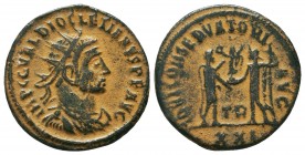 Diocletianus (284-305 AD). AE Antoninianus

Condition: Very Fine

Weight: 4.1 gr
Diameter: 21.3 mm