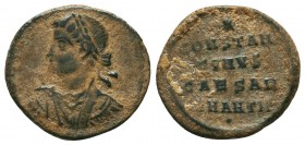 Constantinus II . AE Follis 326-328 AD.

Condition: Very Fine

Weight: 2.4 gr
Diameter: 17 mm