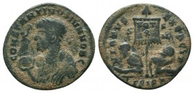 Constantinus II . AE Follis 326-328 AD.

Condition: Very Fine

Weight: 2.6 gr
Diameter: 18 mm