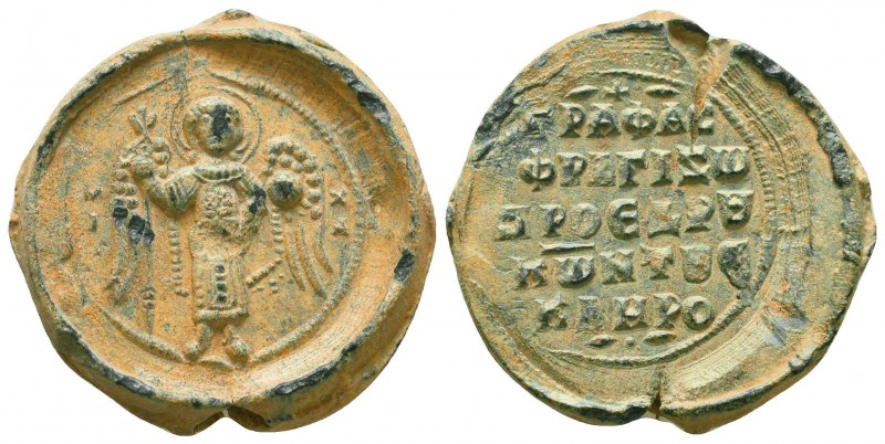 Byzantine lead seal of Constantinos Skleros proedros
(ca 11th cent.).

Obvers...