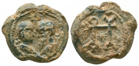 Byzantine Lead Seals, 7th - 13th Centuries

Condition: Very Fine

Weight: 11.3 gr
Diameter: 22 mm