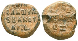 Byzantine Lead Seals, 7th - 13th Centuries

Condition: Very Fine

Weight: 13.3 gr
Diameter: 23.9 mm