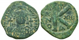 Byzantine Coins Ae, Justinian I. AE Follis, 527-565 AD.

Condition: Very Fine

Weight: 10.7 gr
Diameter: 27 mm