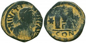 Byzantine Coins Ae, Justinian I. AE Follis, 527-565 AD.

Condition: Very Fine

Weight: 16.6 gr
Diameter: 30 mm