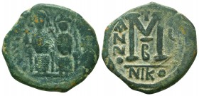 Byzantine Coins Ae, Justin II, with Sophia. 565-578. Æ Follis 

Condition: Very Fine

Weight: 15.0 gr
Diameter: 30 mm