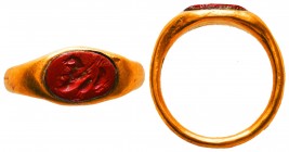 Ancient Roman Gold Seal Ring with a Carnelian stone inlaid !

Condition: Very Fine

Weight: 7.0 gr
Diameter: 20 mm