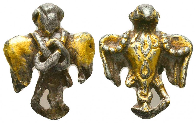 Ancient Roman Gold Gilded legionary winged eagle pendant/ amulet. Such amulets w...