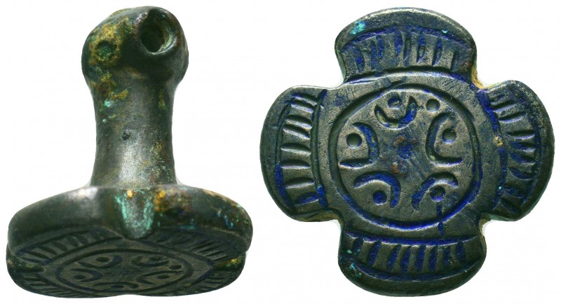Byzantine Stamp Seal !!!

Condition: Very Fine

Weight: 2.4 gr
Diameter: 28...