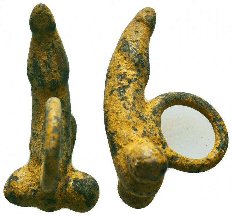 Ancient Roman Phallic Pendant!

Condition: Very Fine

Weight: 21.4 gr
Diame...