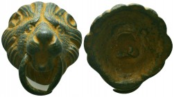 Ancient Roman Bronze Lion Head!!!

Condition: Very Fine

Weight: 16.0 gr
Diameter: 29 mm