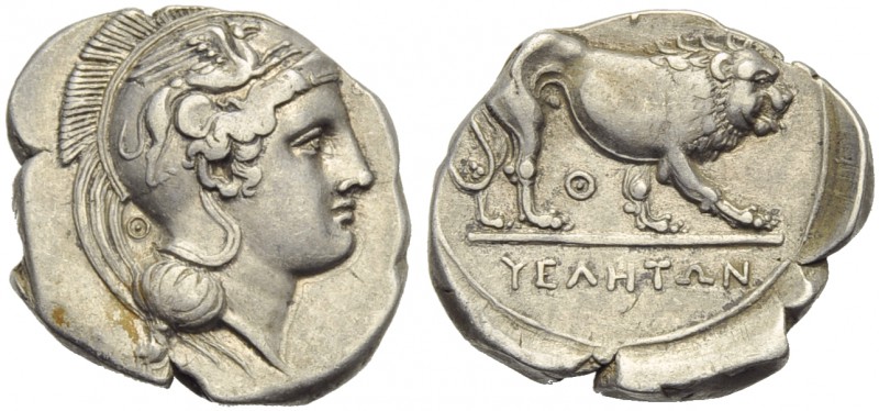 Lucania, Velia, Didrachm, c. 340-334 BC; AR (g 7,63; mm 23; h 11); Head of Athen...