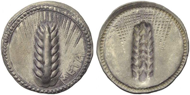 Lucania, Metapontion, Stater, c. 540-510 BC; AR (g 5,91; mm 29; h 12); META, bar...