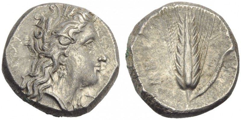 Lucania, Metapontion, Stater, c. 290-280 BC; AR (g 7,86; mm 20; h 9); Head of De...
