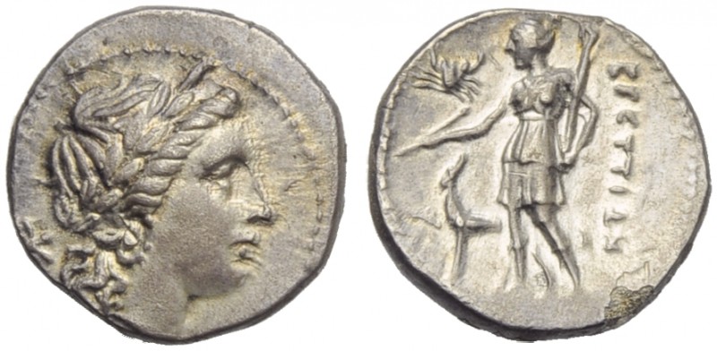 Bruttium, The Brettii, Hemidrachm, c. 216-214 BC; AR (g 2,25; mm 15; h 6); Laure...