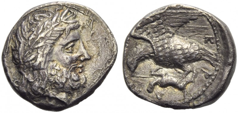 Bruttium, Lokroi Epizephyrioi, Stater, c. 400-350 BC; AR (g 7,27; mm 22; h 1); L...