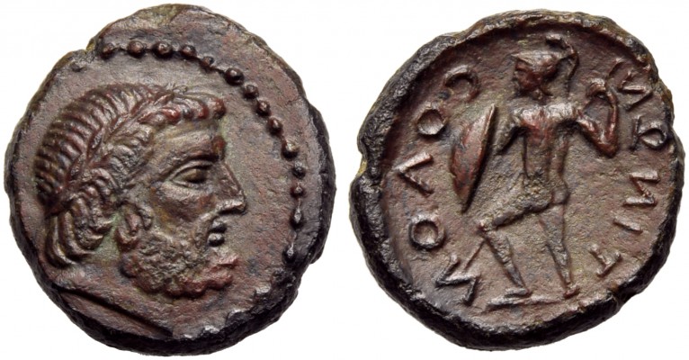 Sicily, Solous, Bronze, post 241 BC; AE (g 3,52; mm 17; h 11); Laureate head of ...