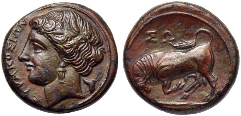 Sicily, Syracuse, Agathokles (317-289), Bronze, c. 310-309 BC; AE (g 2,91; mm 14...