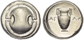 Boeotia, Thebes, Stater struck in the name of magistrate Agla, c. 363-338 BC