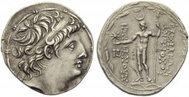 Seleucid kings of Syria, Antiochos VIII Epiphanes Grypus (121-96), Ake Ptolemais, Tetradrachm, c. 116-113 BC