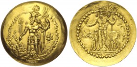 Kushano-Sassanids, Vahran I (330-365), Balkh, Dinar, c. AD 330-365