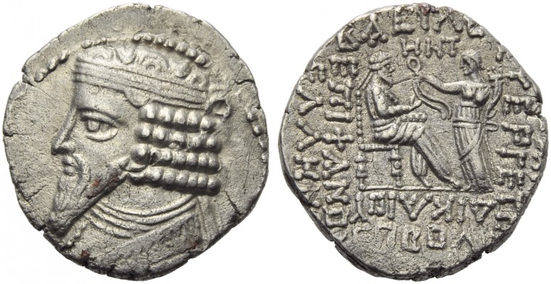 Gotarzes II (40-51), Tetradrachm, Seleukeia on the Tigris, AD 46; AR (g 14,52; m...