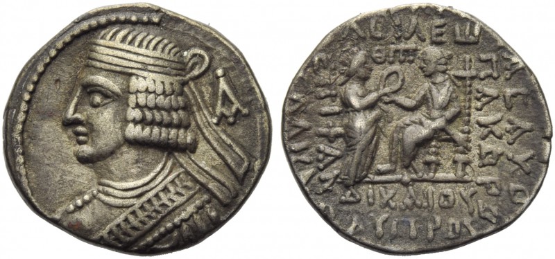 Pacorus II (78-105), Tetradrachm, Seleukeia on the Tigris, AD 78; BI (g 14,09; m...